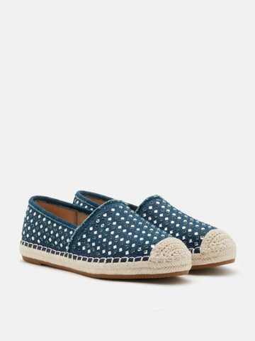 PAZZION, Lela Crystal Studded Espadrilles, Darkblue